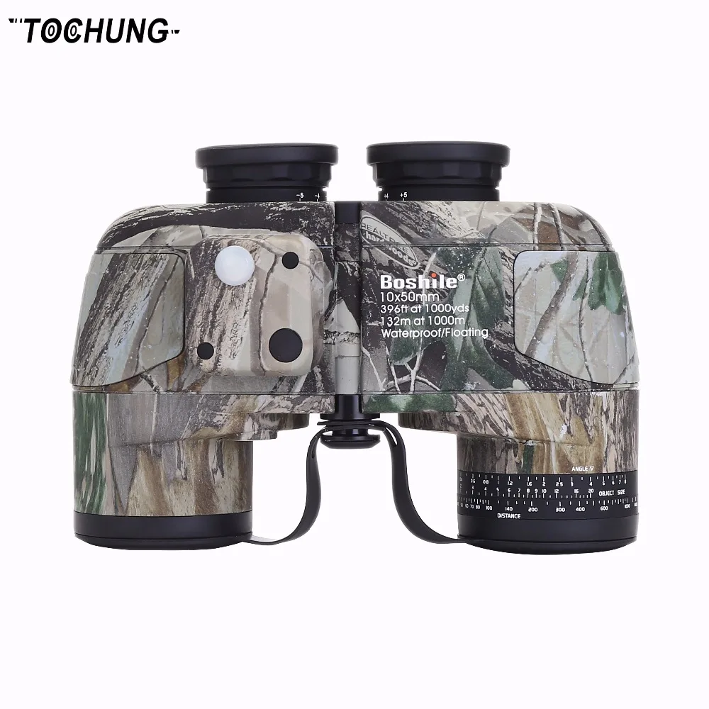 Tochung مناظير 10x50 المهنية العسكرية البحرية للماء البوصلة التلسكوب ، hd bak4 زاوية واسعة مناظير rangefinder