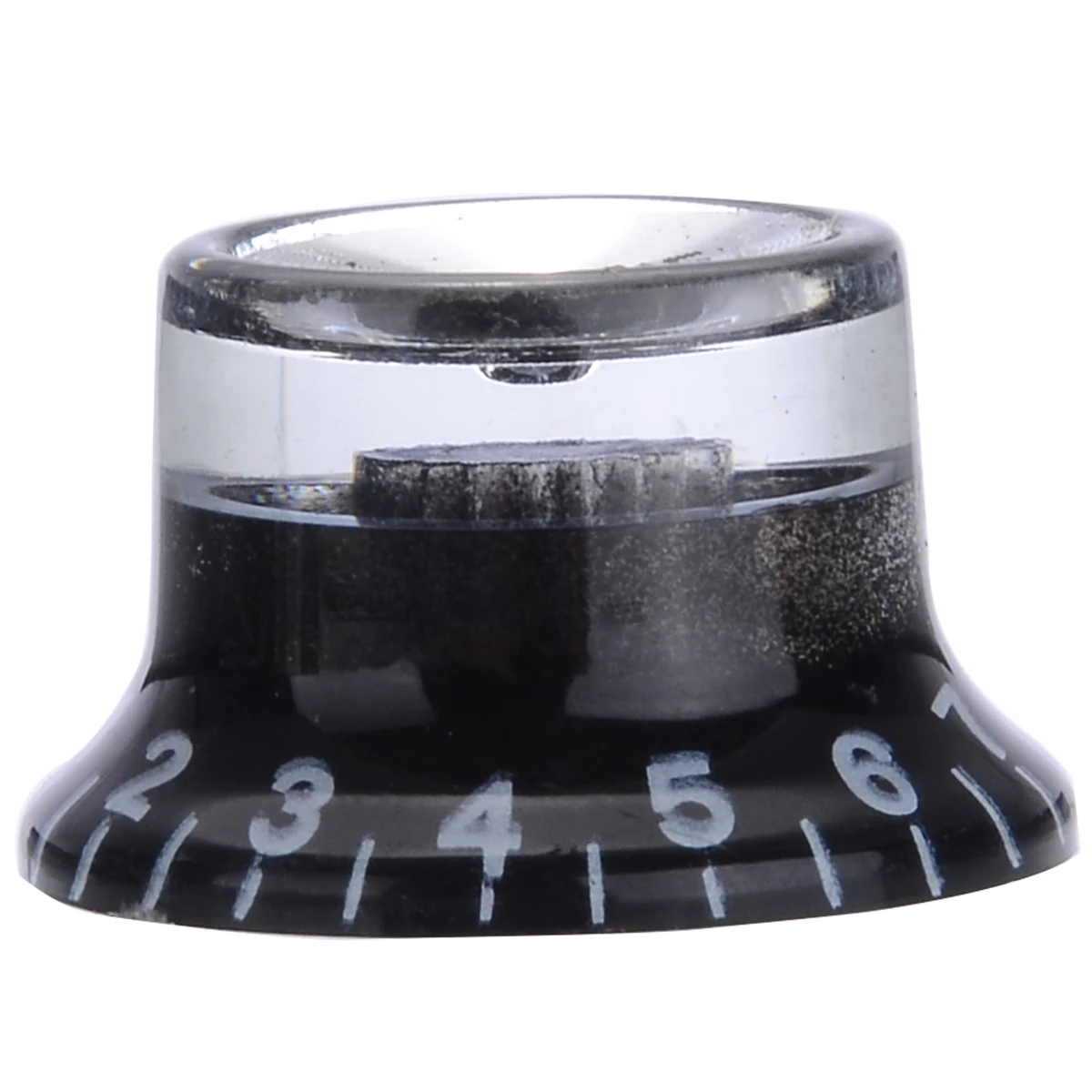 High Quality 4Pcs 6mm Black Volume Tone Hat Top Dial Guitar Speed Bell Knob Control Hat Bell For Electric Guitar Bass