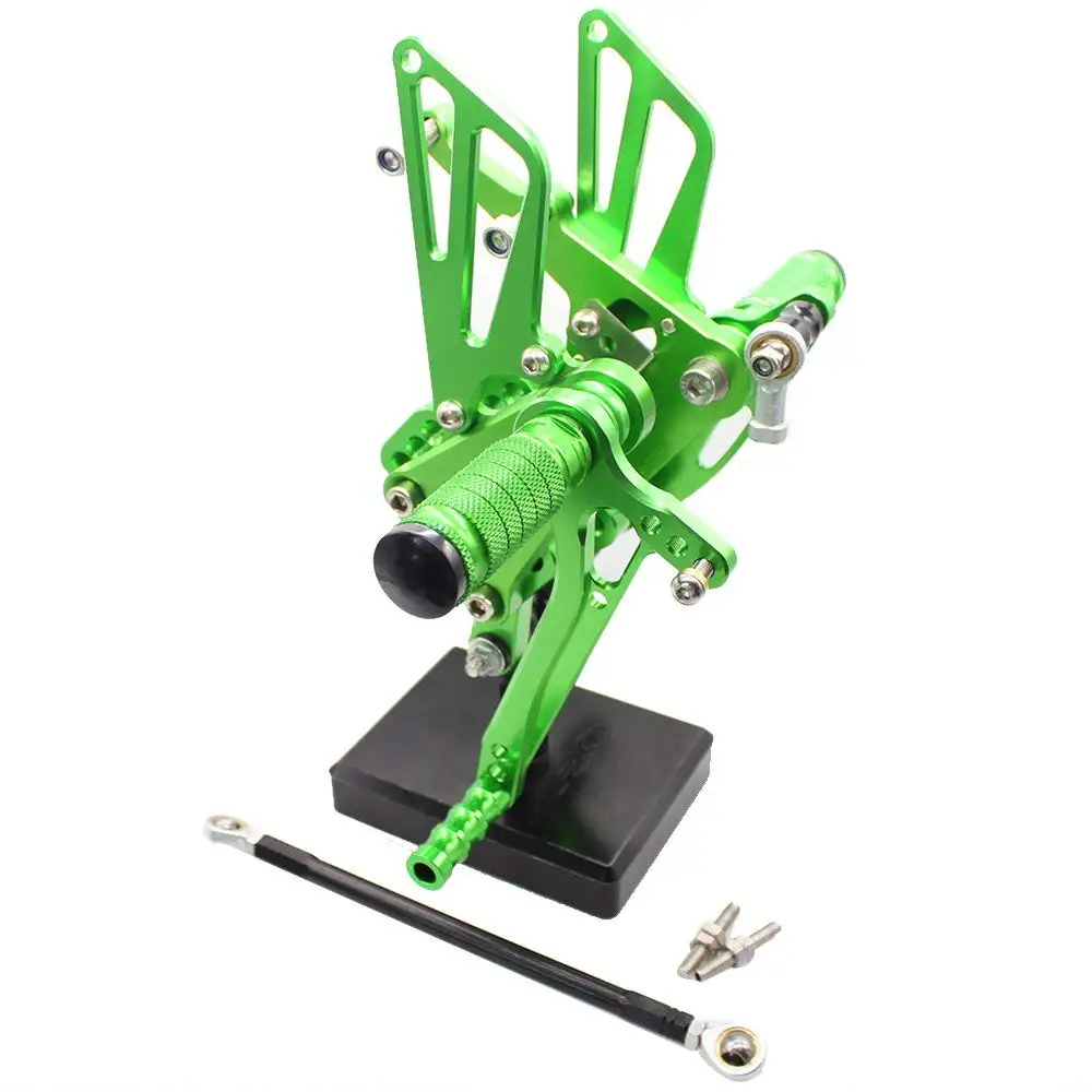 ЧПУ Регулируемая Rearset для Kawasaki Ninja ZX10R 2004 2005 футов Расслабление ног колышки ZX 10R подставки для ног - Цвет: Rearset-Green