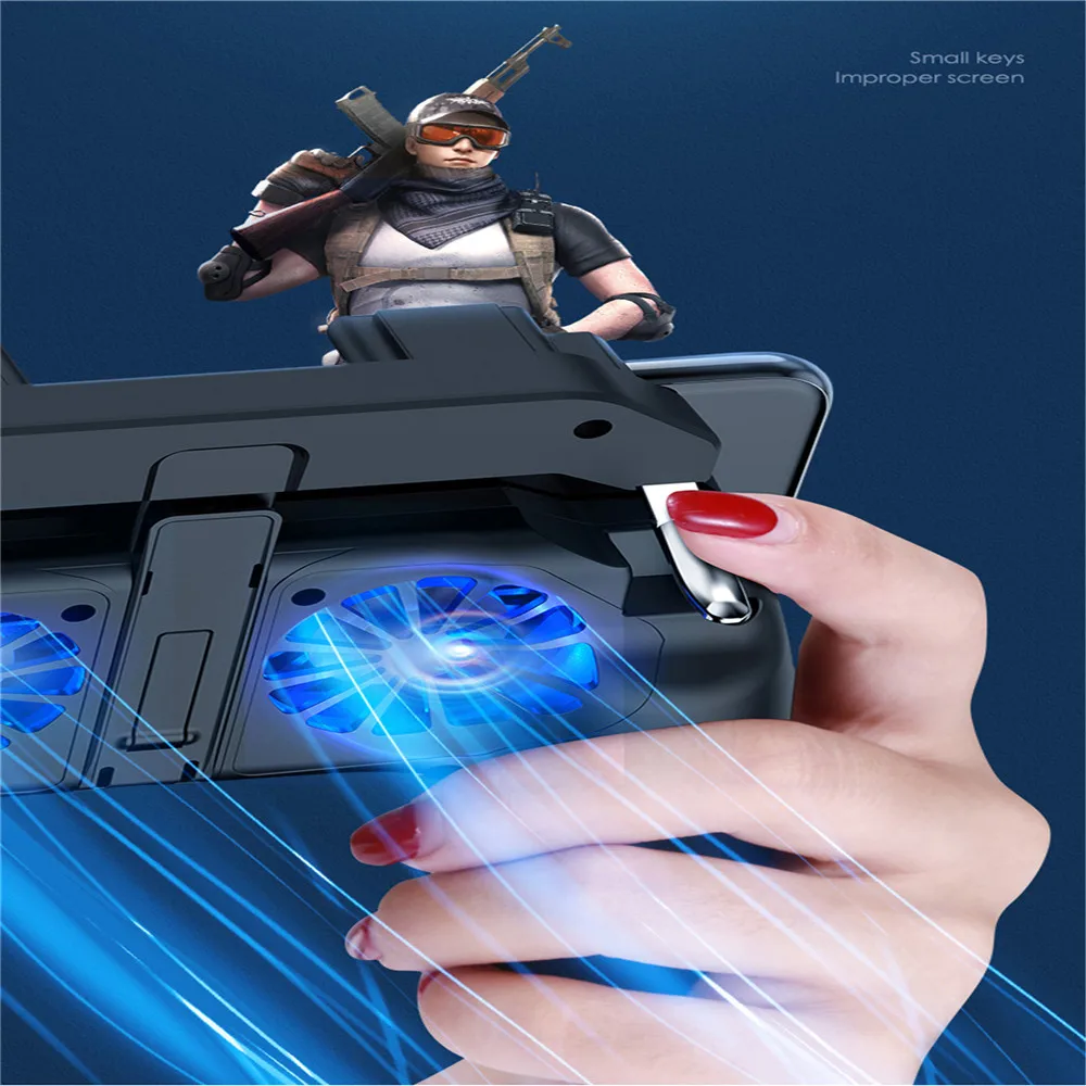 Double Cooler Radiating Gamepad for PUBG Mobile Controller For iphone Android L1R1 PUBG Joystick Wi