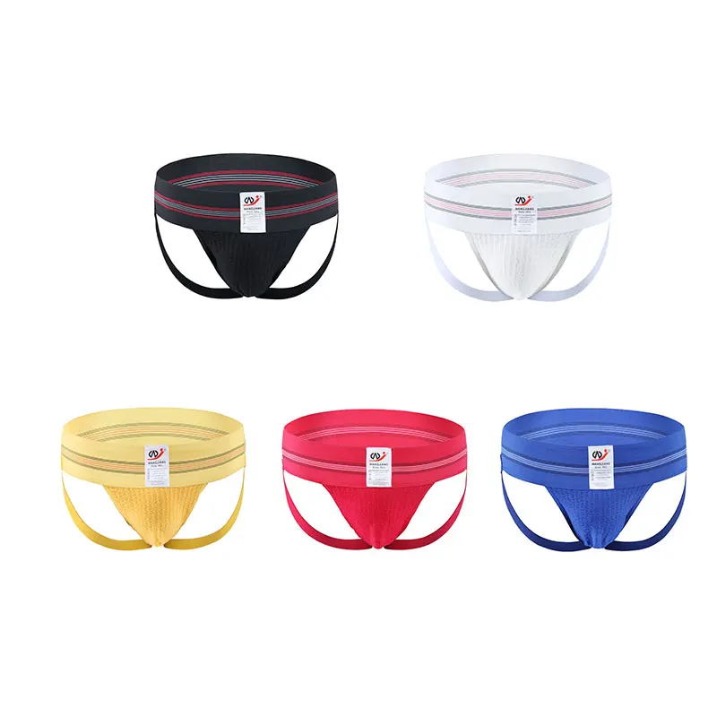 Стринги WJ Jockstrap мужские пикантное нижнее белье для геев хлопковые открытые трусы