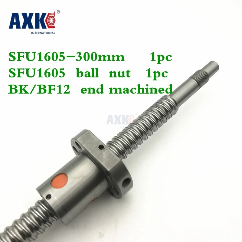 SFU1605 300 мм шариковый винт свернутый C7 L с одним фланецем 1605 шариковая гайка BK/BF12