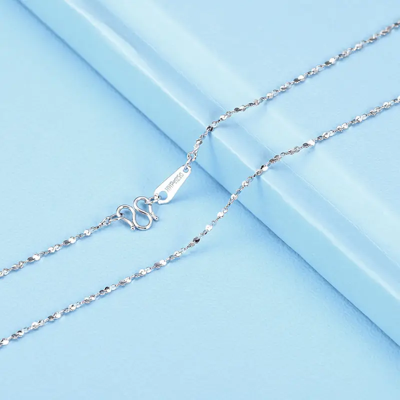 

18INCH Solid Platinum 950 Necklace Bling Star Link Chain Necklace Pt950