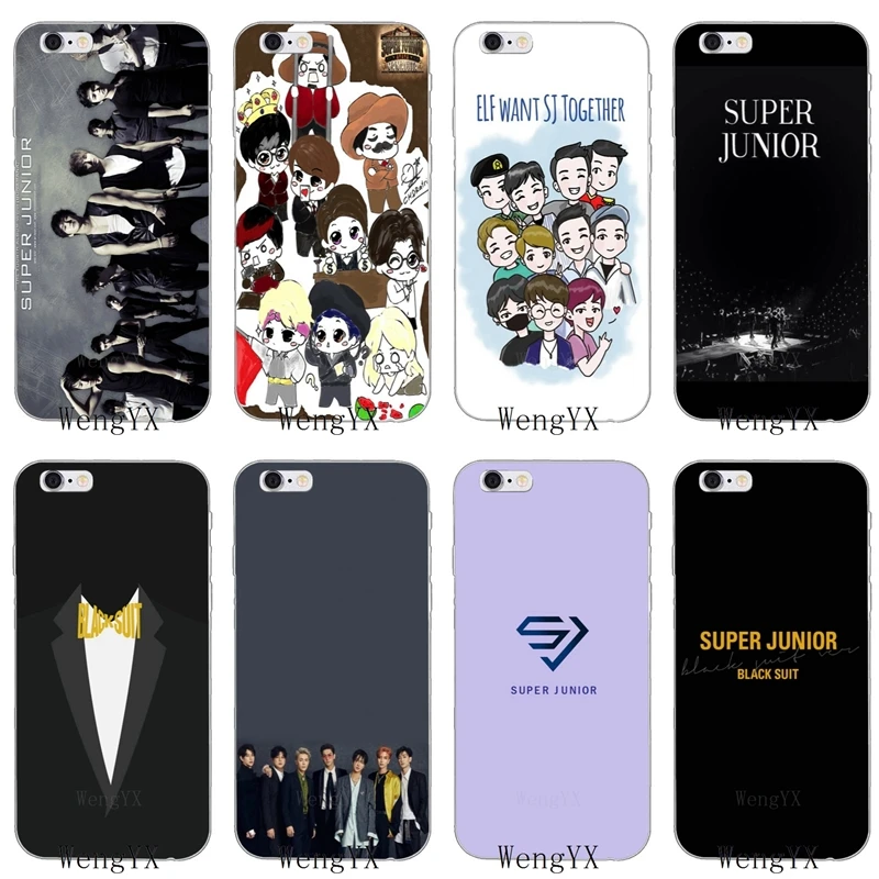 

kpop Super Junior Slim silicone Soft phone case For iPhone 4 4s 5 5s 5c SE 6 6s plus 7 7plus 8 8plus X