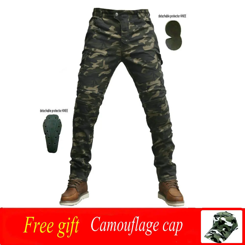 

2018NEW Motorcycle Pants Motorcycle Camouflage Jeans Motocross Trousers Racing Moto Pants Motorbike Jeans with Protector shorts