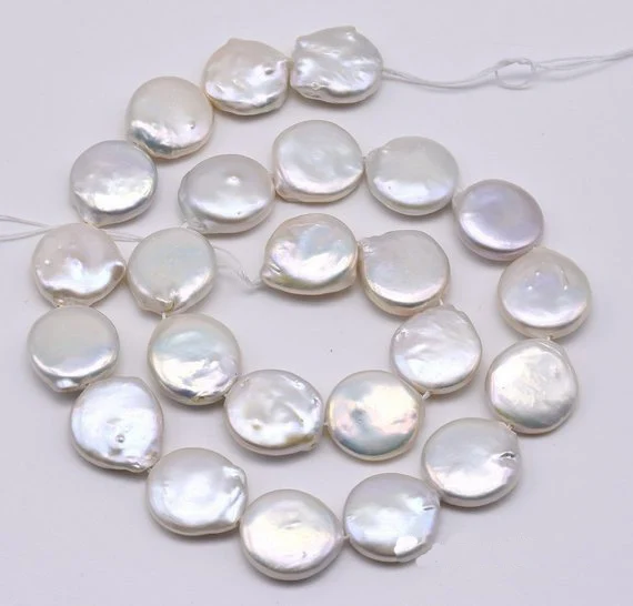 

Natural Loose Pearl Jewellery,15-16MM Large Teardrop Coin Real Freshwater Pearl Loose Beads,One Full Strand