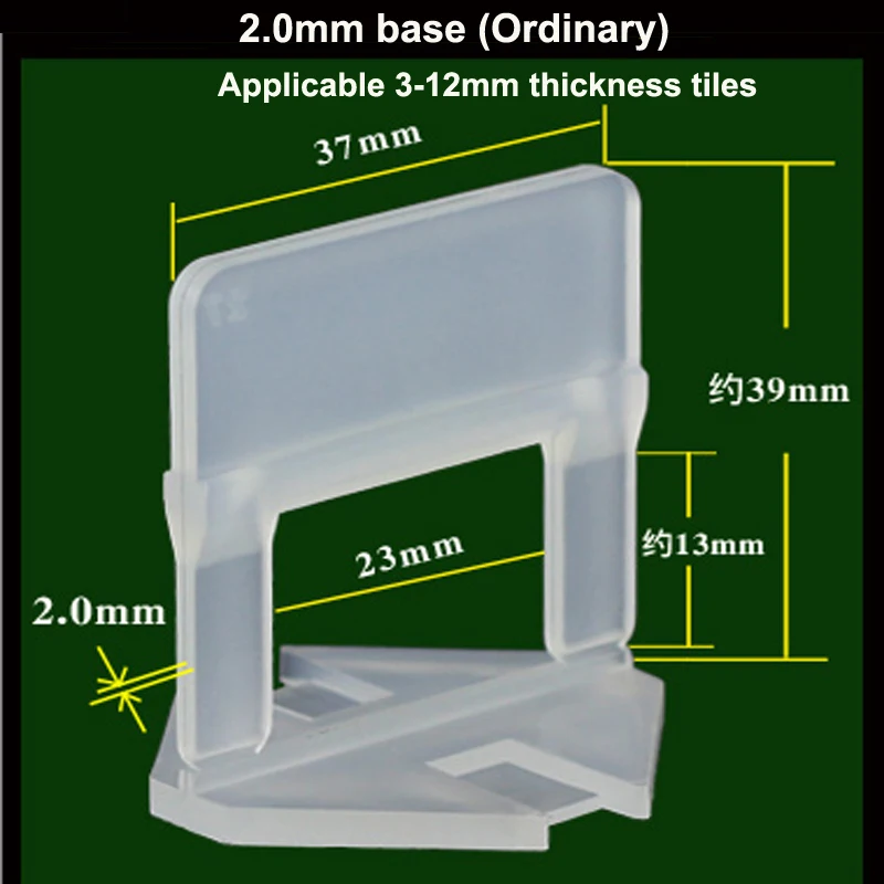 

100pcs 2.0mm Tile Leveling System Clips Kit Wall Floor Tile Spacer Tiling Tool Suit 3-12mm Tile