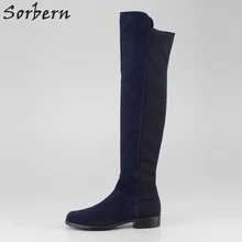 Sorbern/Сапоги до колена на низком каблуке; модная обувь; женские лоскутные Сапоги для пожилых женщин; Разноцветные женские ботиночки; Размеры 33-46