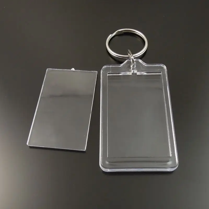 

Wholesale 8pcs/pack Graceangie Key Chain Rectangle Transparent Blank Plastic Insert Photo Picture Frame Keyring Key Chain 35662