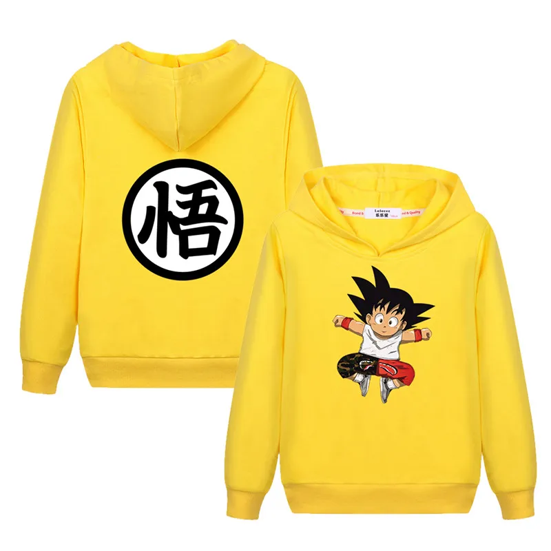 Lolocee kids Goku cartoon hoodie Boy girl anime funny sweatshirt New autumn tops hoodies child Drag