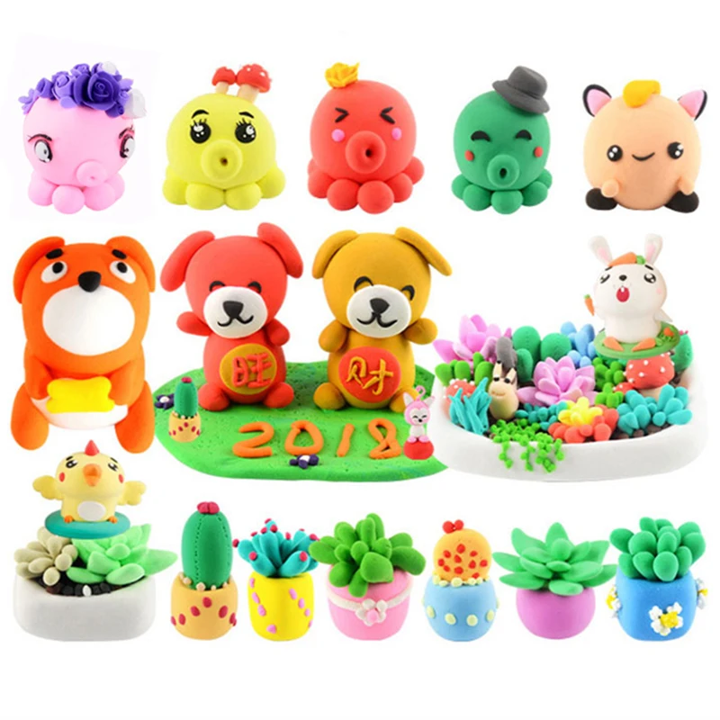 Slime Toys слизи сухой воздух Playdough светильник мягкое моделирование Fimo Полимерная глина прыгающий Пластилин «сделай сам» Обучающие игрушки для игр подарки