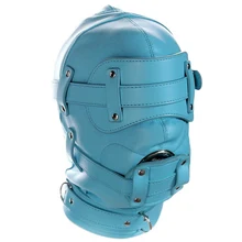 Кожаная маска кляп для лица капот Маскарад Фетиш Маска Косплей БДСМ-костюм пальто для лица связывание