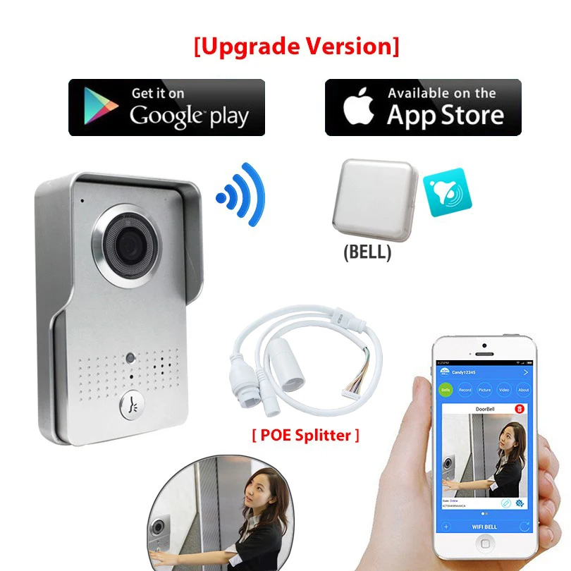[Обновленная версия] беспроводной видеодомофон HD 720P с Wi Fi домофон дверным звонком