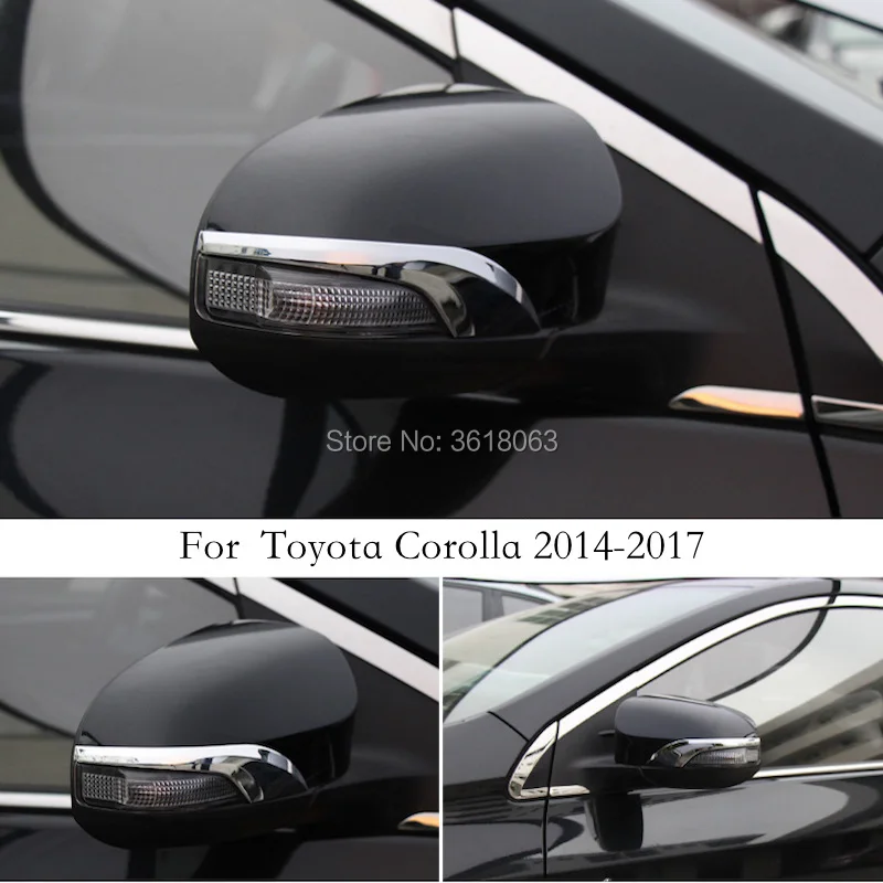 For Toyota Corolla 2014 2015 2016 2017 Rear View Mirror Trim RearView Mirrors Frame Cover Chrome