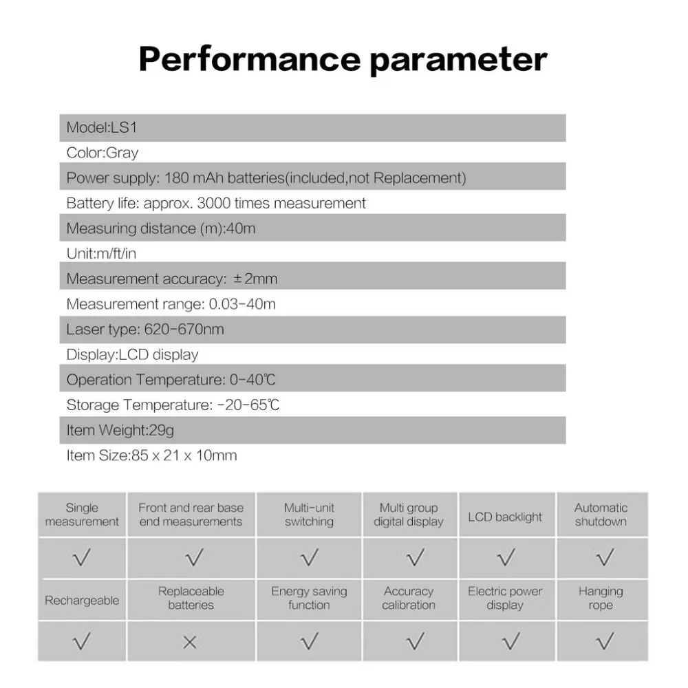 LS1 40 м Мини цифровой Ручной лазерный дальномер Diastimeter область Объем Диапазон Ручка-Искатель длина измерительные инструменты