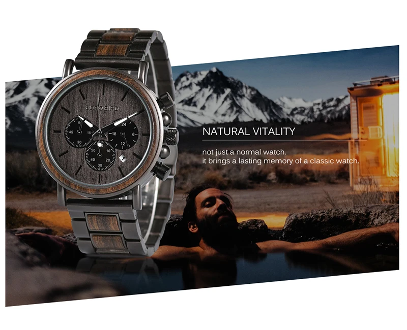 *Wooden Chronograph Watches Relogio Masculino