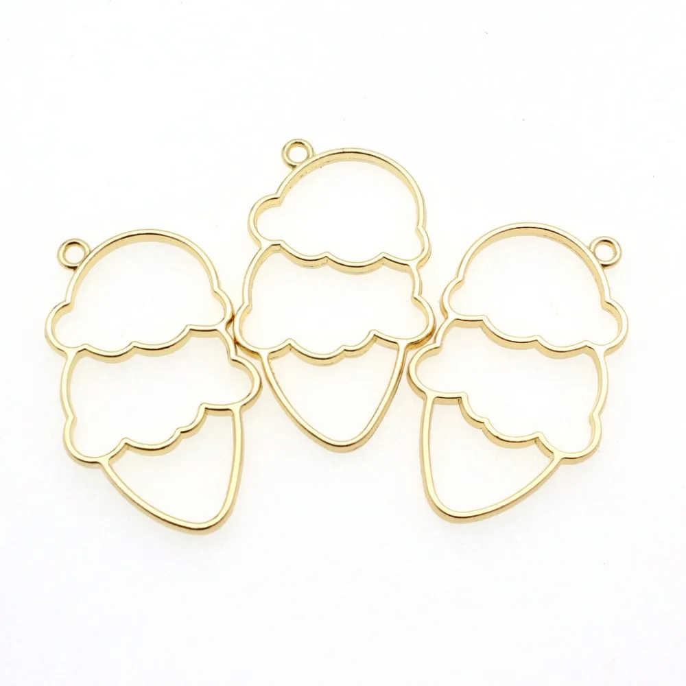 

6 шт кекс Волшебная палочка открытая рамка Charm УФ Изделия из смолы для девочек подвеска «мороженое» ювелирные изделия