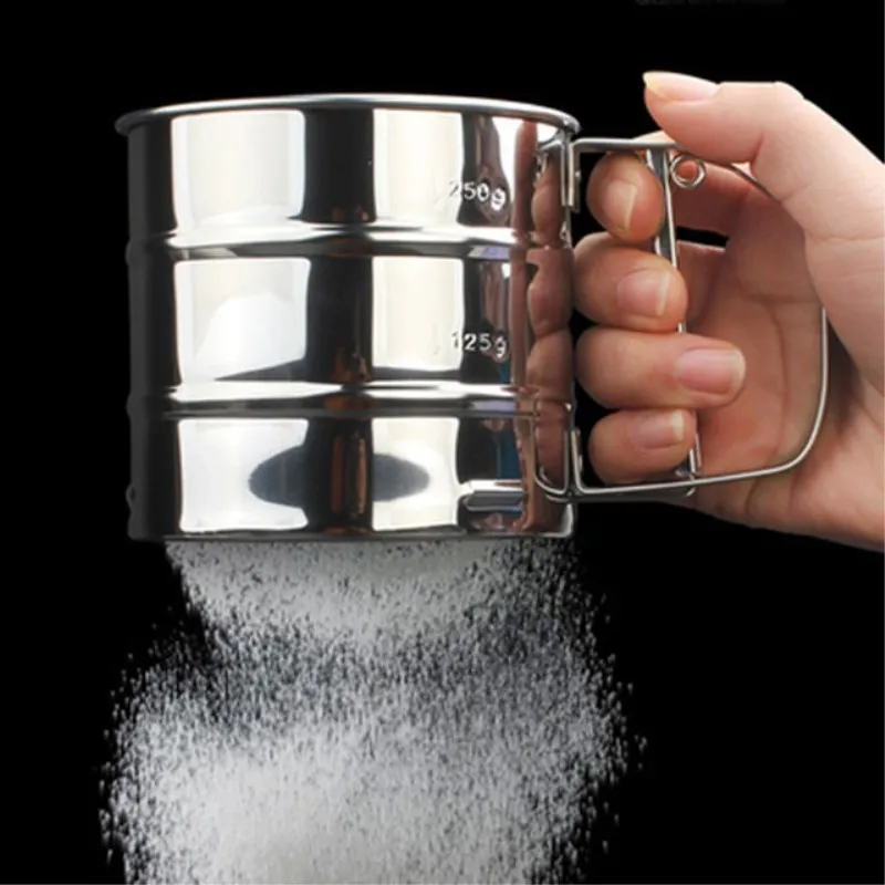 Handheld Stainless Steel Sieve Cup Powder Flour Mesh Sifters Baking Tools For Cakes Decorating Pastry Tool Bakeware Gadget |