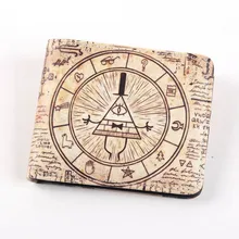 Гравити Фолз Билл милый мультяшный кошелек для мальчиков и девочек кожаный кошелек для монет студенческий кошелек 2 сложения