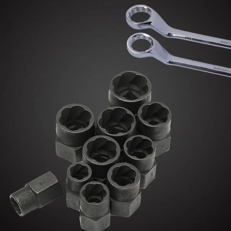 Cena FATCOOL 10 sztuk 9 19mm uszkodzone zaokrąglone nakrętka śruby Extractor narzędzie do usuwania zestaw nakrętek narzędzia do usuwania części