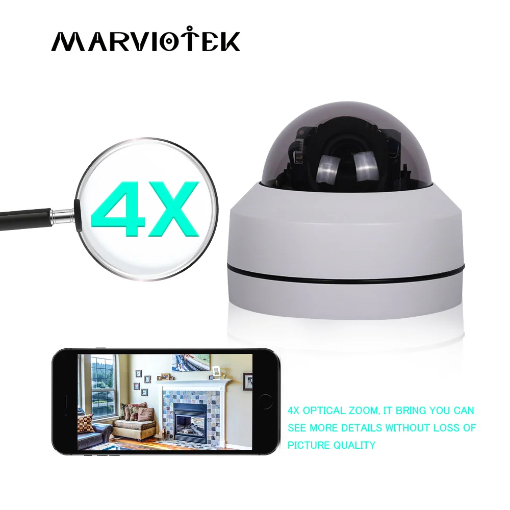 

Mini PTZ IP Camera HD Dome Camera Outdoor Vandal Proof Home Security PTZ Camera 4X Motorized Zoom IR P2P CCTV Camera 1080P