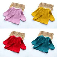 От 0 до 2 лет для маленьких девочек ребенка Весенняя Новинка вязаный свитер кардиган пиджак кардиган на маленькую девочку, одежда для детей, кардиган для девочек, пальто, Прямая поставка