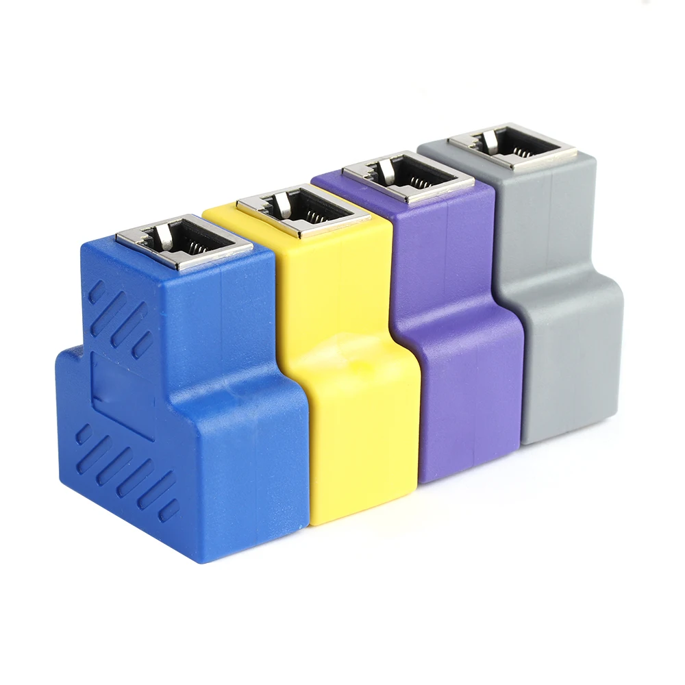 

1PC 1 to 2 LAN Ethernet Network RJ45 Splitter Extender Plug Adapter Connector Computer Accessories