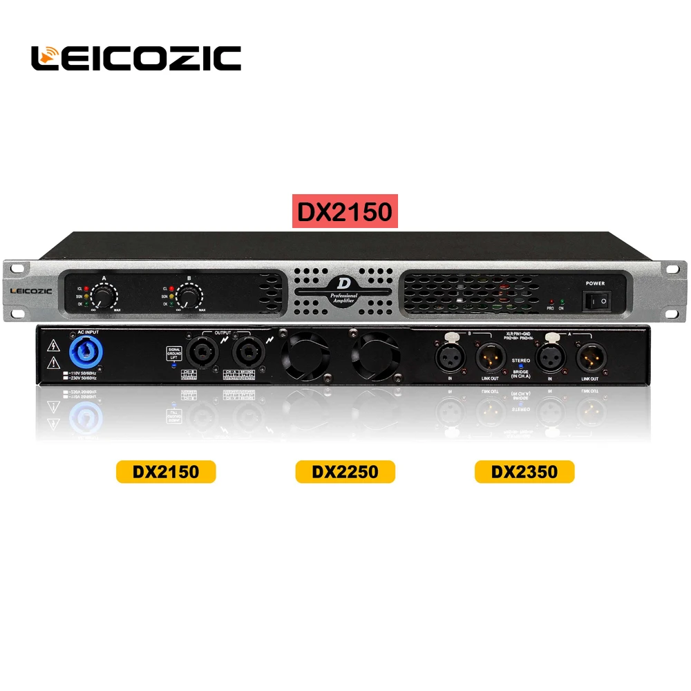 Leicozic DX2150 250 Вт* 2 усилитель мощности класса d 1u, профессиональный усилитель, цифровой усилитель звука для сцены, концертной студии, церкви