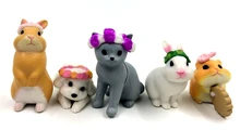 5pcs lot 3 4cm kawaii cute animal cat rabbit dog action figure set collectible model font