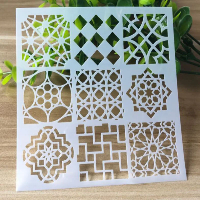 

1pc Grid Stencil Diy Stencil Bullet Journal Openwork Sjablonen For Scrapbooking Album Production Handmade Painting Template