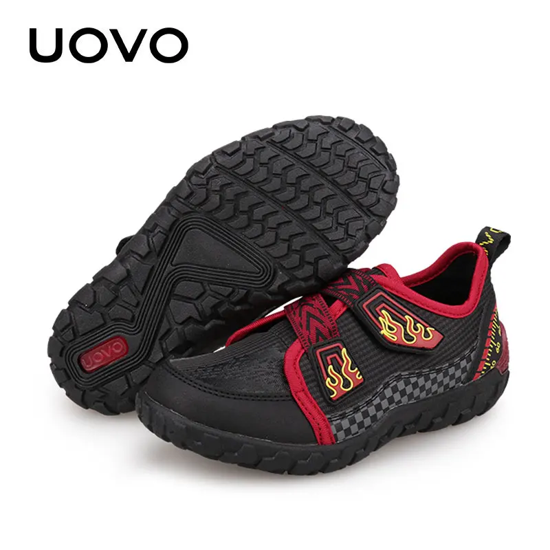 

Kids Sports Shoes Uovo Size 25-30 Small Boys Breathable Slip-resistant Car Design Outdoor Sneakers Casual Zapatos Black Orange