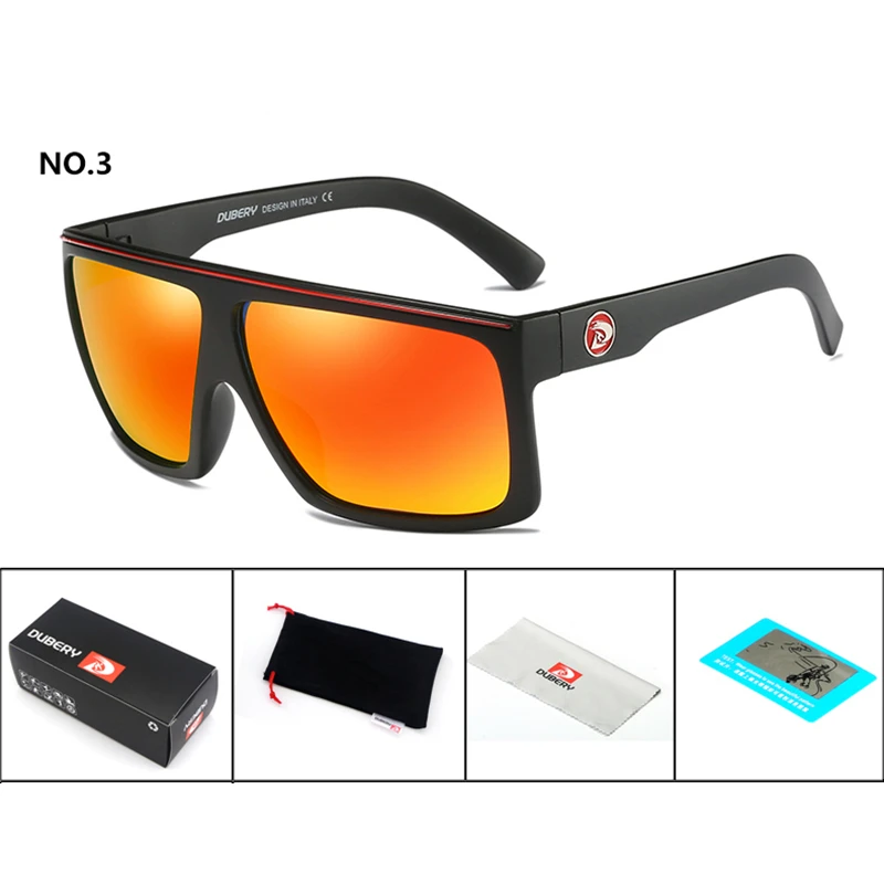 DUBERY мужские летние поляризованные женские очки для вождения оттенки солнцезащитные очки Квадратные ретро брендовая люксовая дизайнерская UV400 - Цвет линз: 3