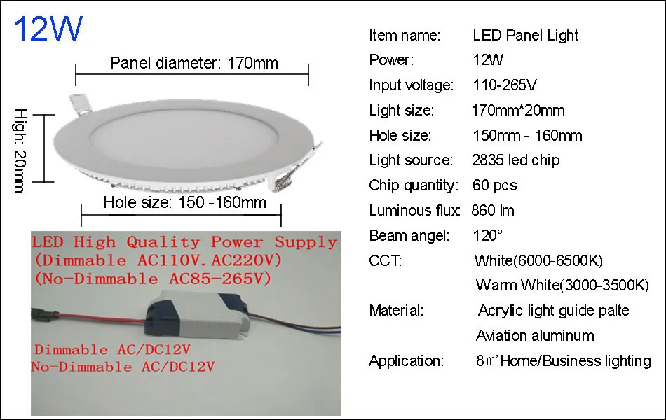 Ultra Thin LED Panel Downlight 3w 4w 6w 9w 12w 15w 18w Round/Square LED Ceiling HTB15Wlpx1SSBuNjy0Flq6zBpVXa0