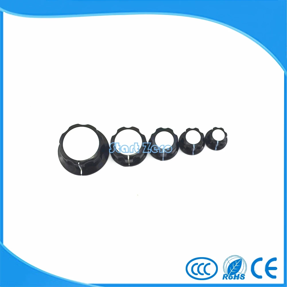 

10PCS Rotary Control Turning Knob for Hole 6mm Dia. Shaft Potentiometer Knobs