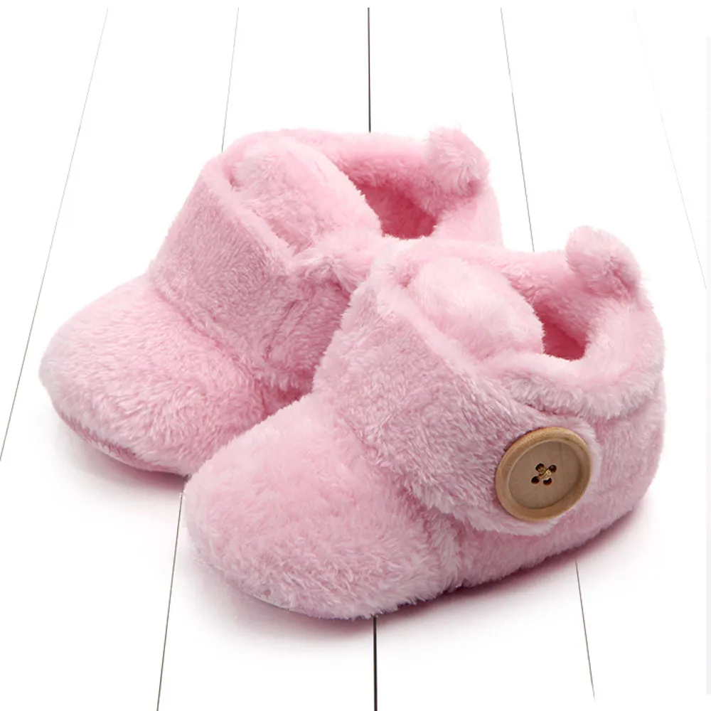 Милые дизайнерские туфли для малышей и девочек с капюшоном; обувь для малышей; мягкие комнатные туфли на плоской подошве с круглым носком; зимняя теплая обувь для малышей