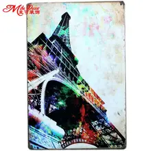 [Mike86] Эйфелева башня Париж металлические живопись подарок паб стены искусства Олово знак комната Ремесло Декор AA-188 смешивания заказ 20*30 см