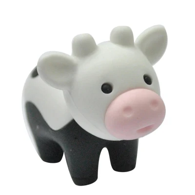 

Farming Cow Eraser Kawaii Cattle Magic Design Eraser Cartoon Animal Shaped Eraser Fancy Cute 3D Pencil Eraser Opp Plastic Bags