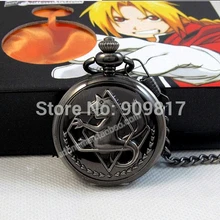 Античный Серебряный тон Стальной алхимик карманные часы Косплей Эдварда Элрика часы с рисунком Аниме подарок 1 шт