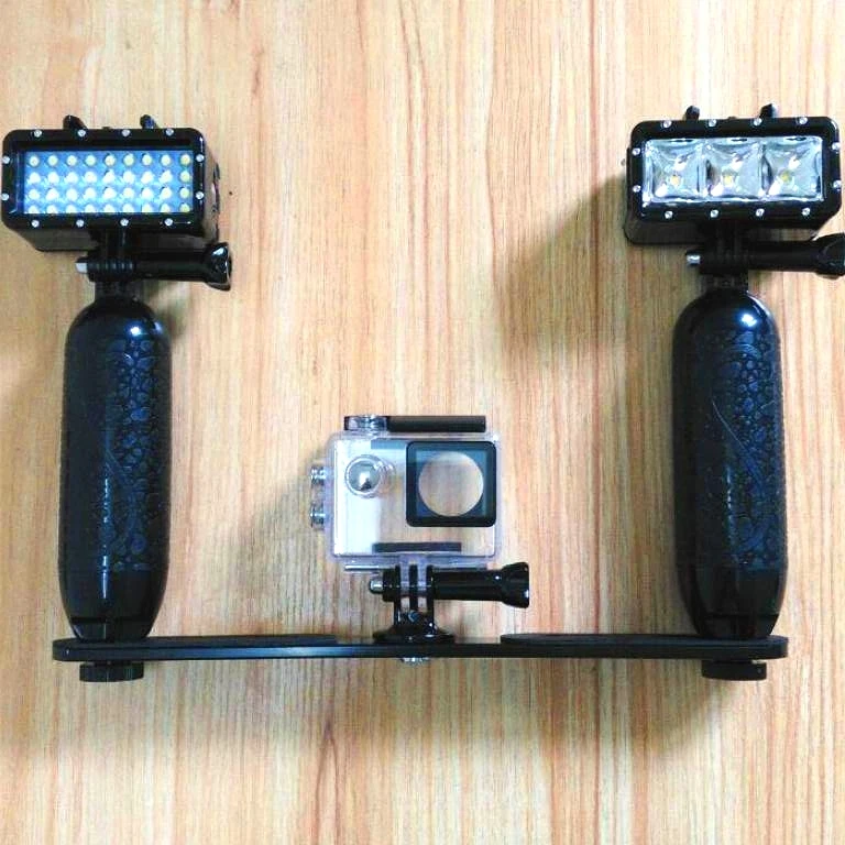 Najtaniej Nowy nurkowania wodoodporne światło led ręczny stenty uchwyt do GoPro Hero 5 6 7 8 Xiaomi Yi 4K Mijia sjcam SJ6 sj8 9 EKEN H9R kamery
