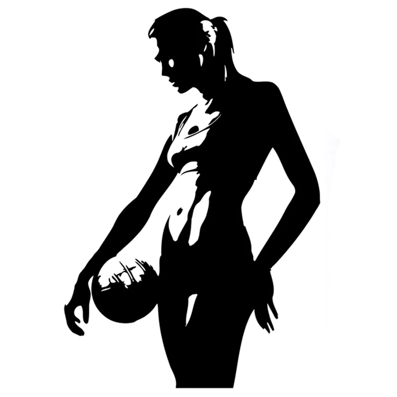 

10.1CM*15CM Fashion Sports Extreme Volleyball Silhouette Black/Silver Vinyl Car Sticker S9-1191