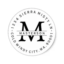 3.8 см Пользовательские монограмма круговой обратный адрес лейбла