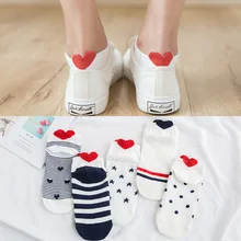 La MaxPa/5 пар, женские хлопковые носки, розовые, милые, короткие носки с кошачьими ушками, красные носки для девочек, 35-40, k401