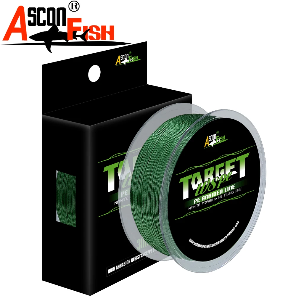 8 жильная плетеная рыболовная леска Ascon Fish 300 м сверхпрочная для ловли карпа 6