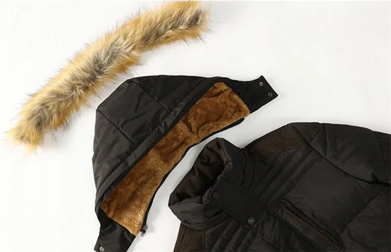 Зимнее пальто с меховым воротником, мужская куртка с капюшоном, зимняя ветрозащитная утепленная флисовая парка, мужские куртки и пальто, плюс 5XL, верхняя одежда