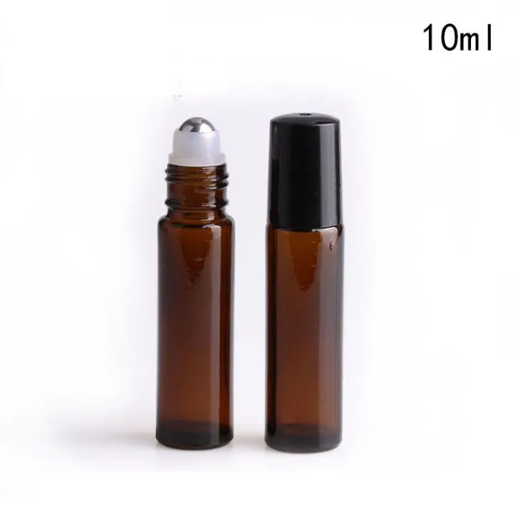 Wholesale 10ml Amber Glass Roll On bottles Essential Oil Empty Portable