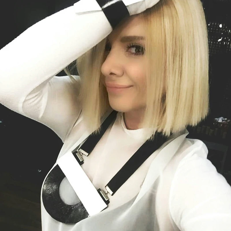 

YD&YDBZ New Leather Necklaces For Women Fashion Handmade Jewelry White And Black Pendant Necklace Harajuku Punk Nightclub Choker