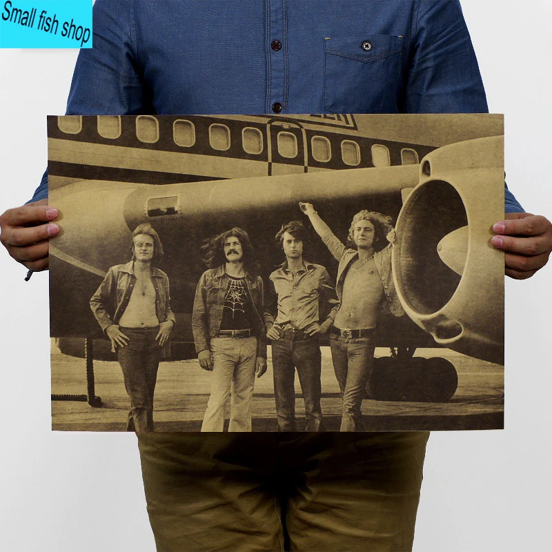 

Led Zeppelin The British Heavy Metal rock Home Furnishing decoration Kraft music Poster Drawing core Wall stickers