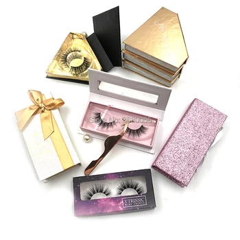 

Private Label Own Brand Fake Mink Eyelashes Makeup Thick Real 3D Mink False Eyelashes mixed 100pairs with custom package box