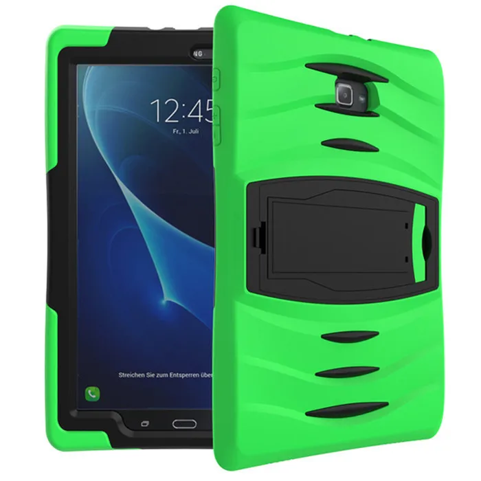 Green T580 Heavy Duty Силиконовый Футляр Защитный чехол подставка планшет для Samsung Galaxy Tab A 10,1 T585 T580 SM-T580 - Цвет: Green