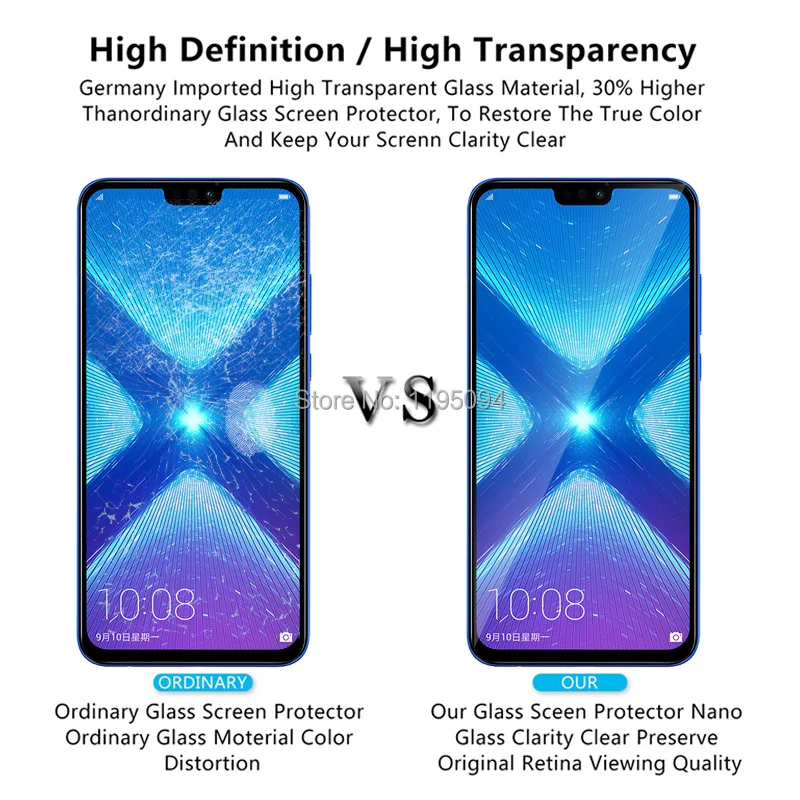 2 шт 2.5D 9 H полное покрытие из закаленного стекла для huawei Honor 8X6 5 &quotпротектор экрана